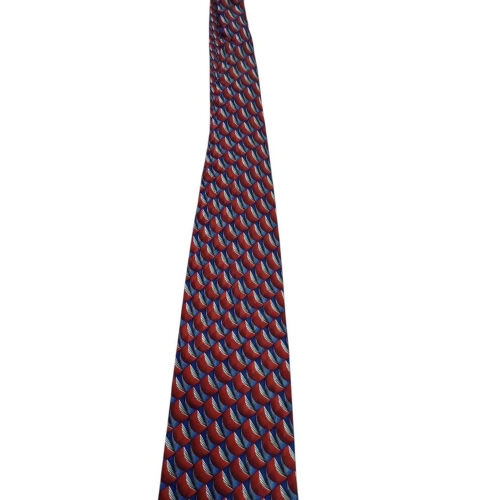 BRITCHES OF GEORGETOWN Red, blue, and white geometric tie vintage tie 1990s